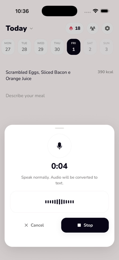 Zavia recording a meal described out loud